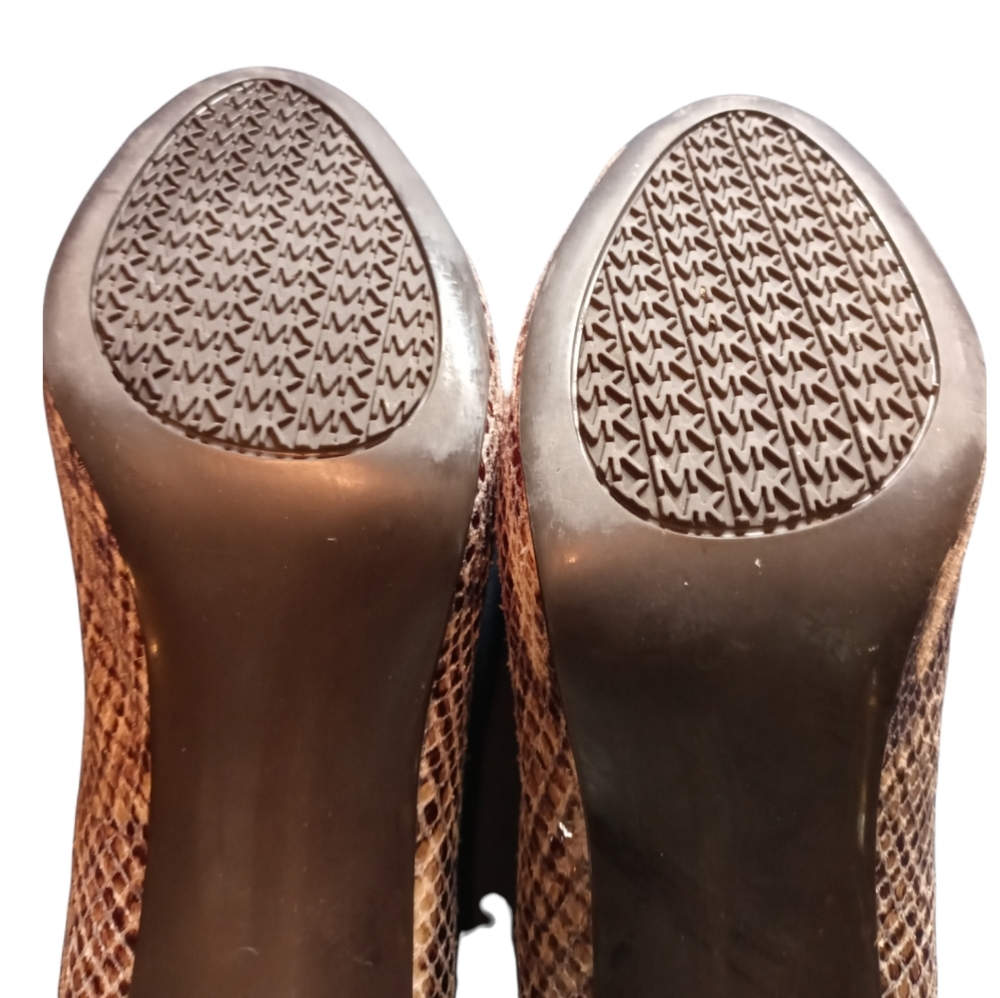 Michael Michael Kors Snake Print Open Toe Heels W… - image 3